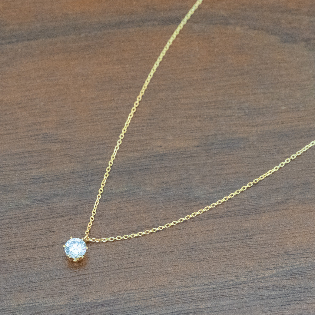 【ALTRO】K10 ラボグロウンダイヤ 6本爪 一粒 ネックレス 0.3ct