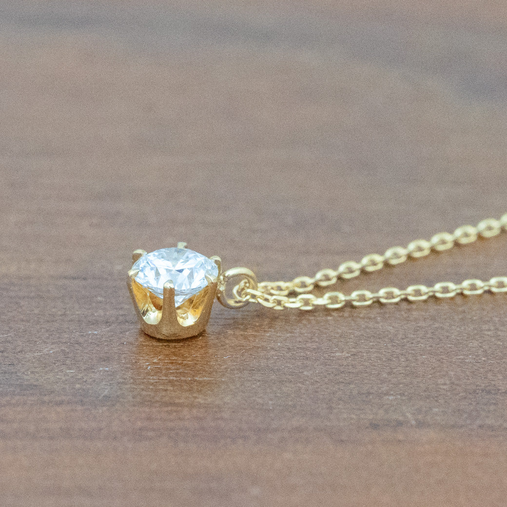【ALTRO】K10 ラボグロウンダイヤ 6本爪 一粒 ネックレス 0.3ct