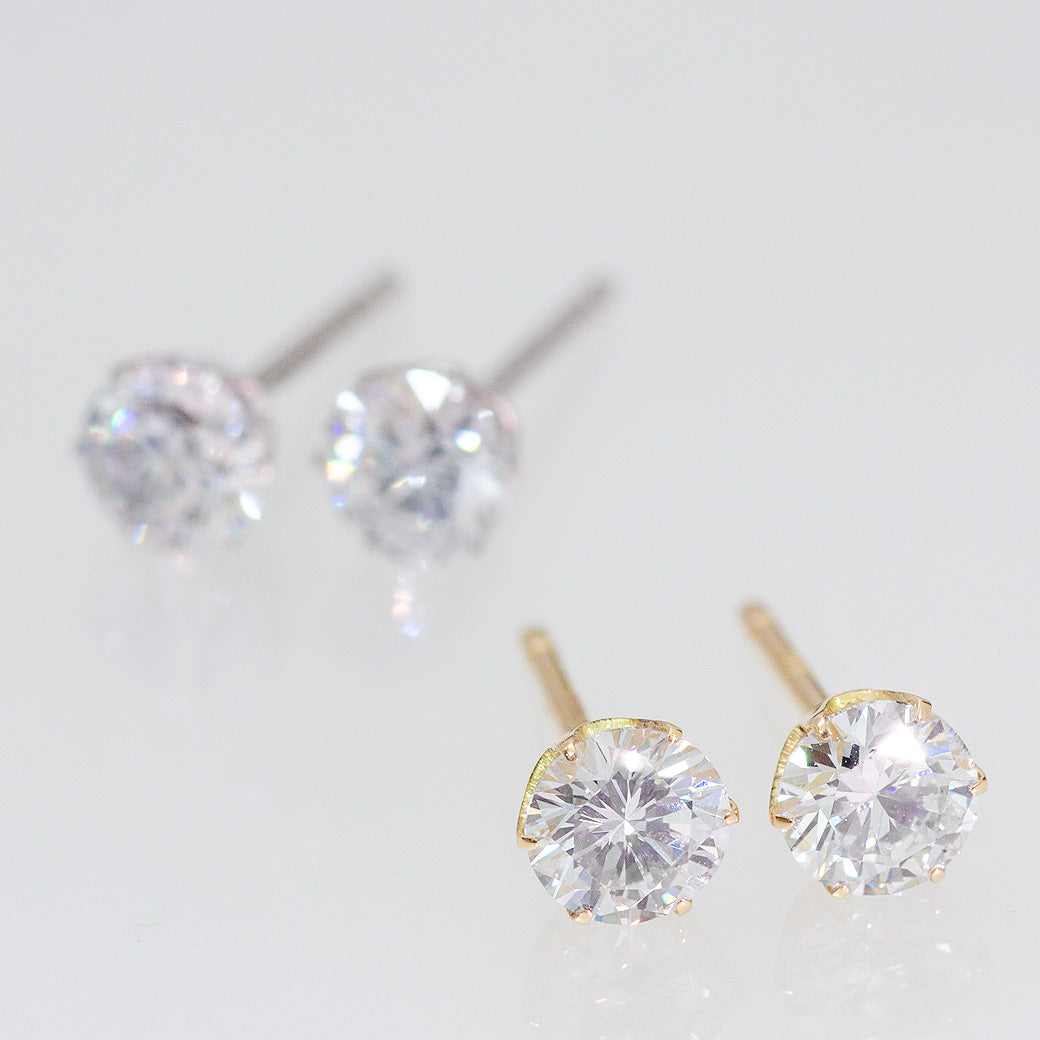 【ALTRO】K18 プラチナ ラボグロウンダイヤ 計0.4ct 6本爪 一粒 ダイヤ スタッドピアス