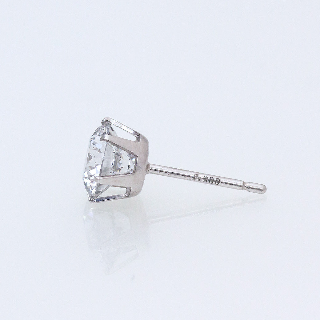 【ALTRO】プラチナ ラボグロウンダイヤ 計 2ct プラチナ 一粒 ダイヤ 6本爪 スタッドピアス