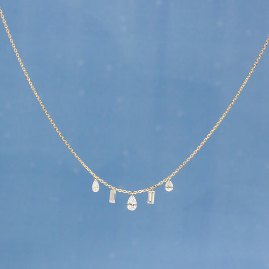 【ALTRO】Lior K18 ラボグロウンダイヤ レーザーホール ファンシーカット シャンデリア ラインネックレス 0.57ct