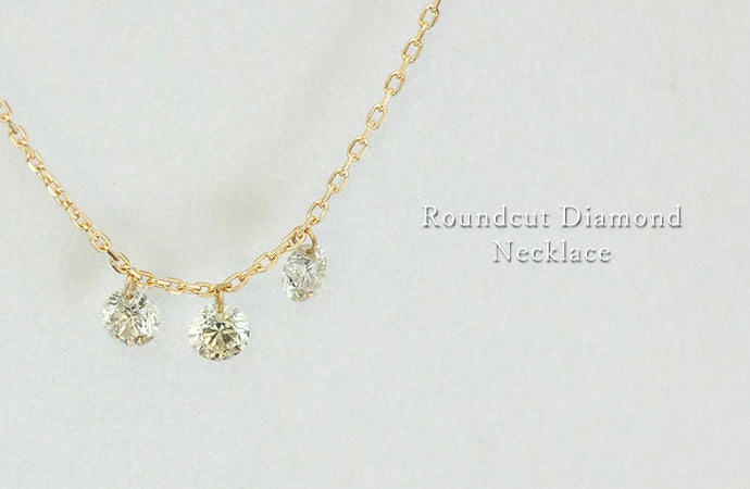 K10 PT レーザーホール ダイヤモンドネックレス 3石 0.3ct – SISTINA 