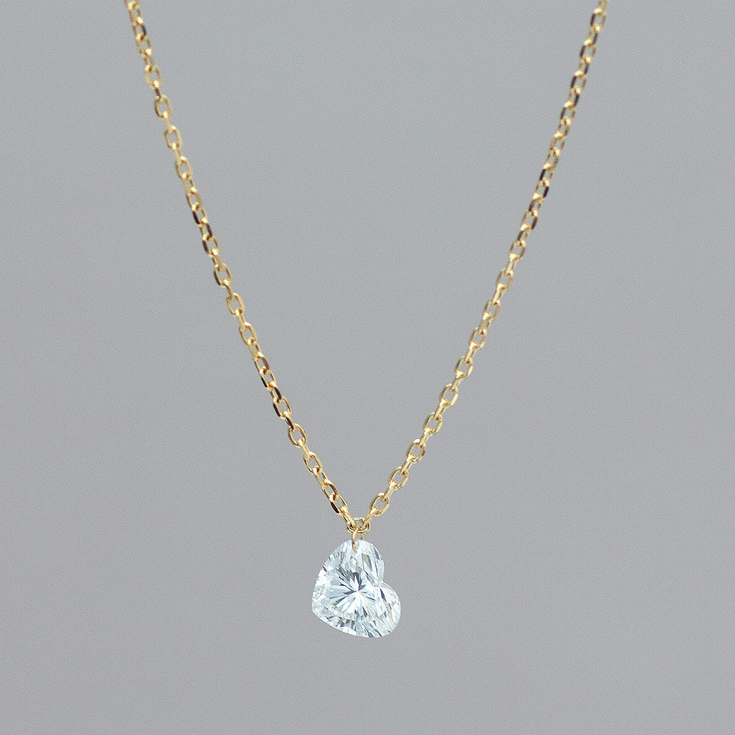 【ALTRO】Lior K18 ラボグロウンダイヤ 0.5ct フレームレス ハートダイヤ ネックレス