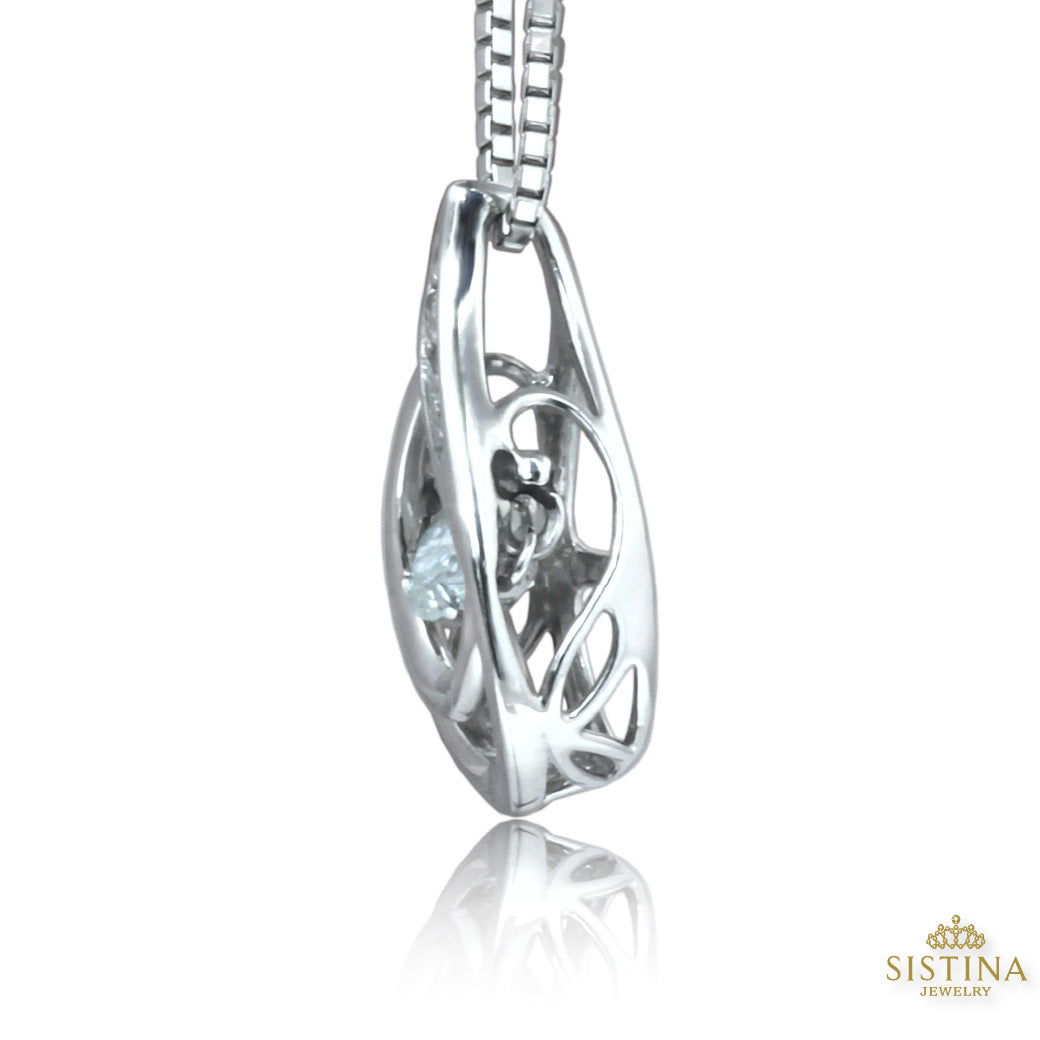 【LIMITED】【Natural】PT 天然ダイヤモンド ダンシングストーン ドロップ ネックレス 0.25ct