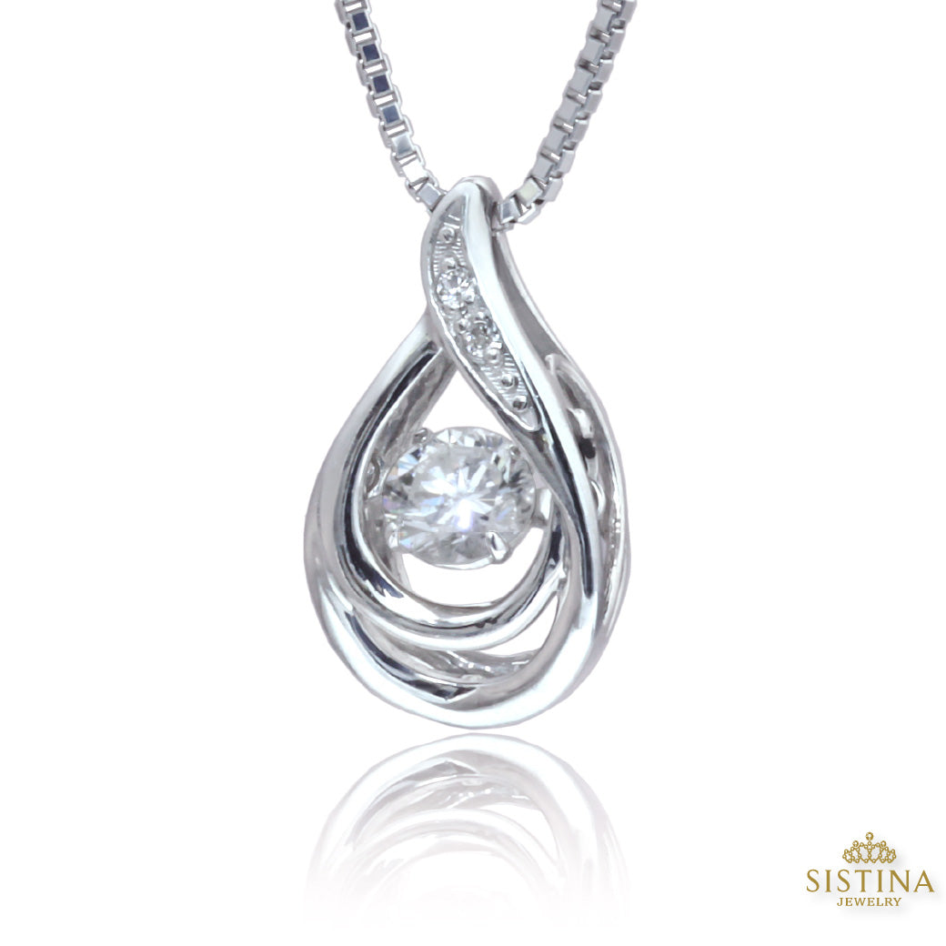 【LIMITED】【Natural】PT 天然ダイヤモンド ダンシングストーン ドロップ ネックレス 0.25ct