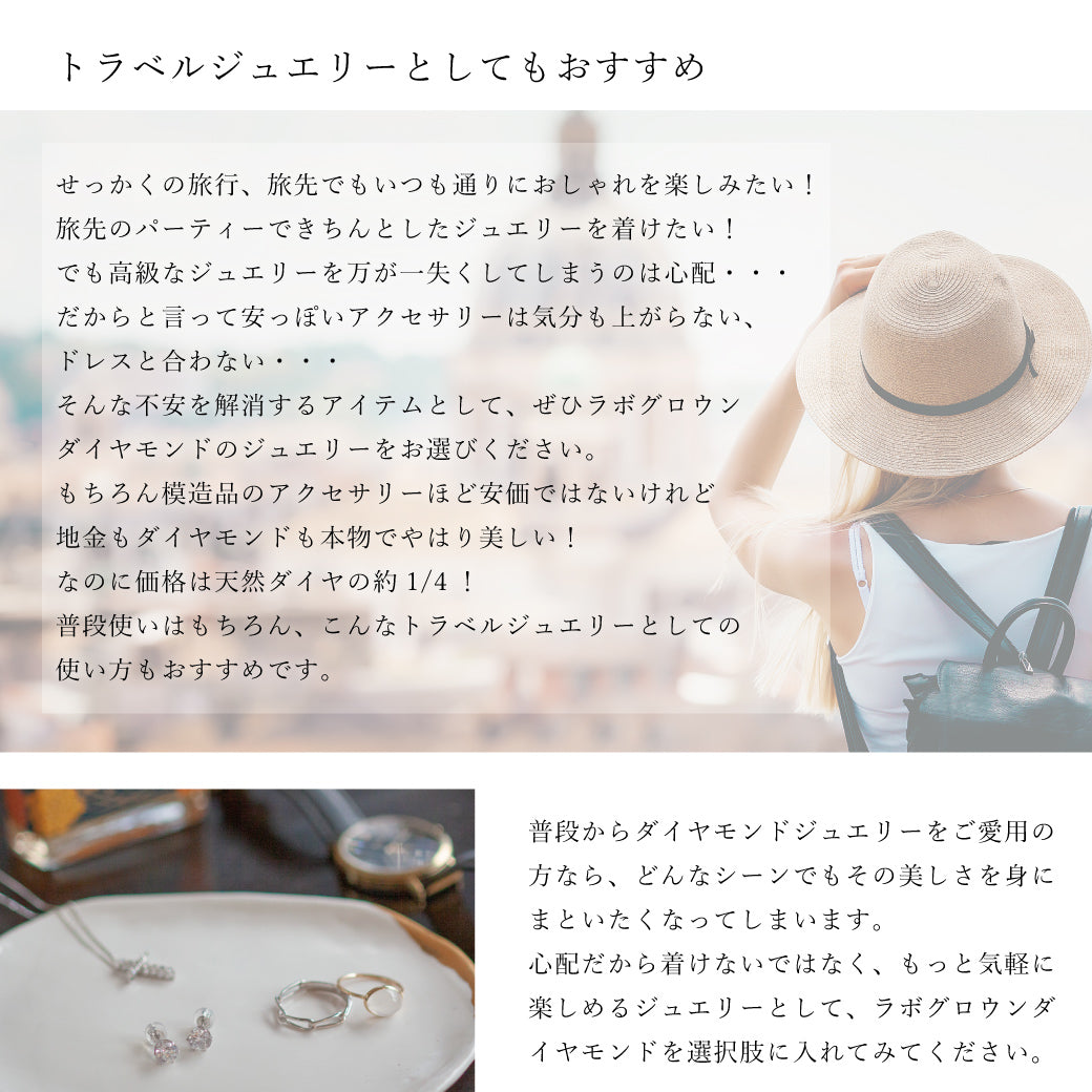 【ALTRO】K18 ラボグロウンダイヤ 0.7ct フレームレス 一粒 ダイヤ ネックレス