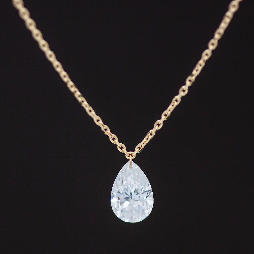 【ALTRO】Lior K18 ラボグロウンダイヤ 0.5ct レーザーホール ペアシェイプ 一粒 ダイヤ ネックレス