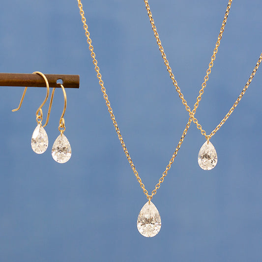 【ALTRO】Lior K10 ラボグロウンダイヤモンド レーザーホール ペアシェイプ 1.0ct ネックレス