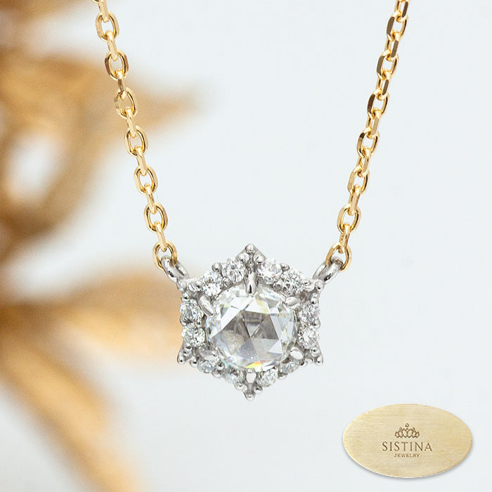 PT/K18 ローズカットダイヤモンドネックレス Stella(ステラ)