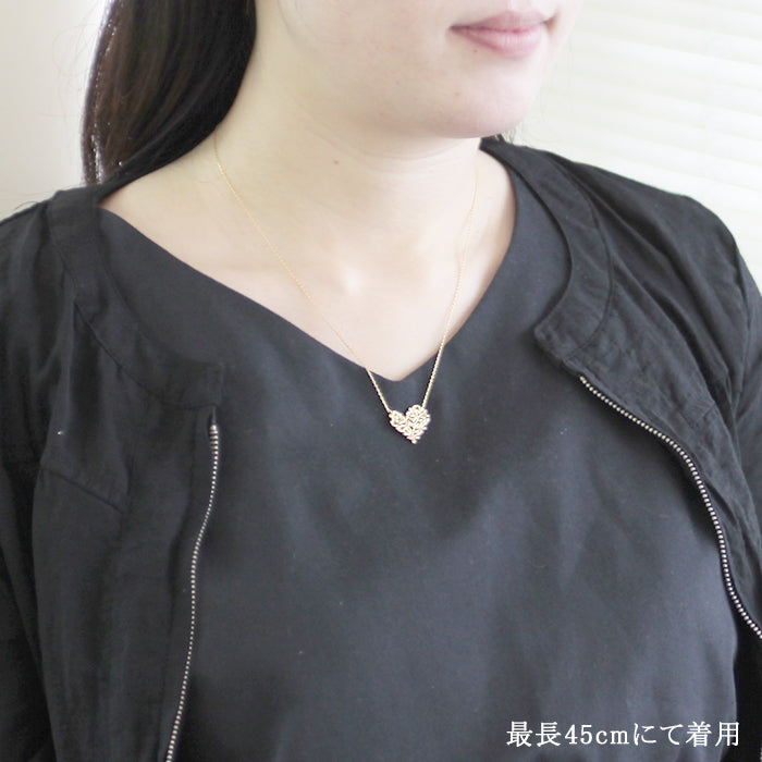 【Natural】LiLiNa K10 ハートリーフネックレス