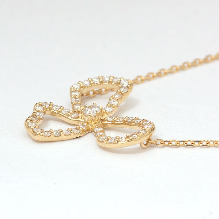 【Natural】K18 PT ダイヤモンドネックレス FIORE 0.22ct