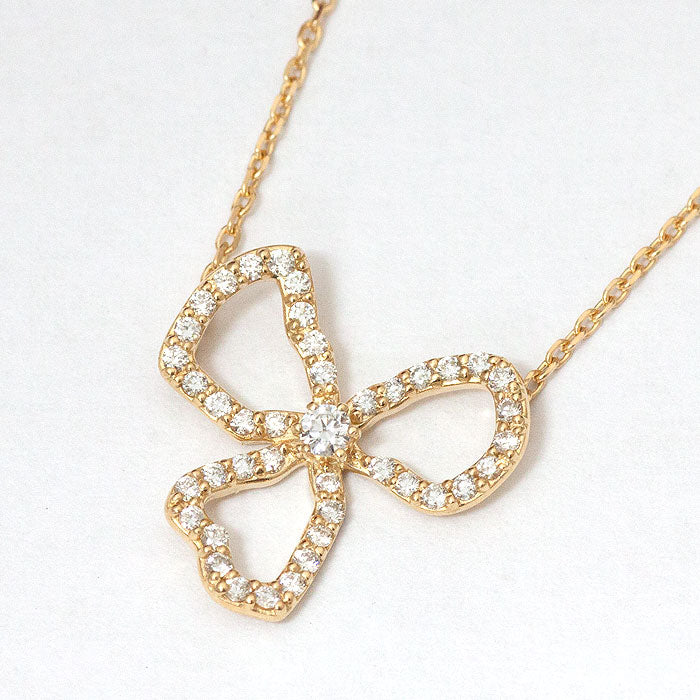【Natural】K18 PT ダイヤモンドネックレス FIORE 0.22ct