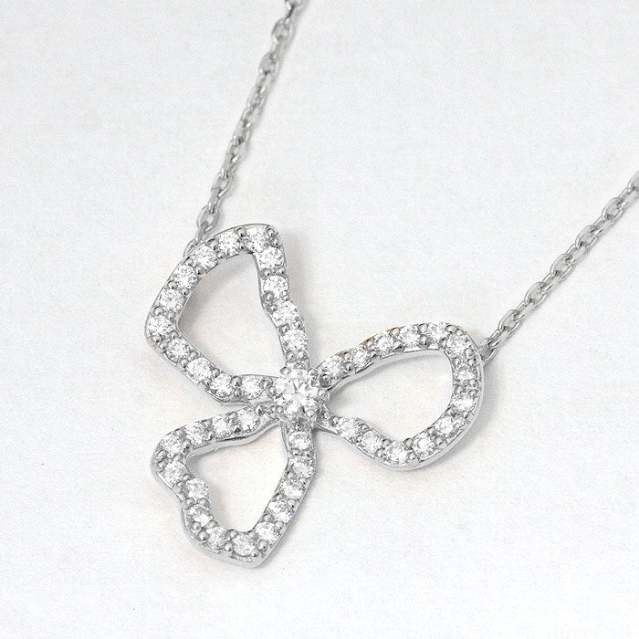【Natural】K18 PT ダイヤモンドネックレス FIORE 0.22ct