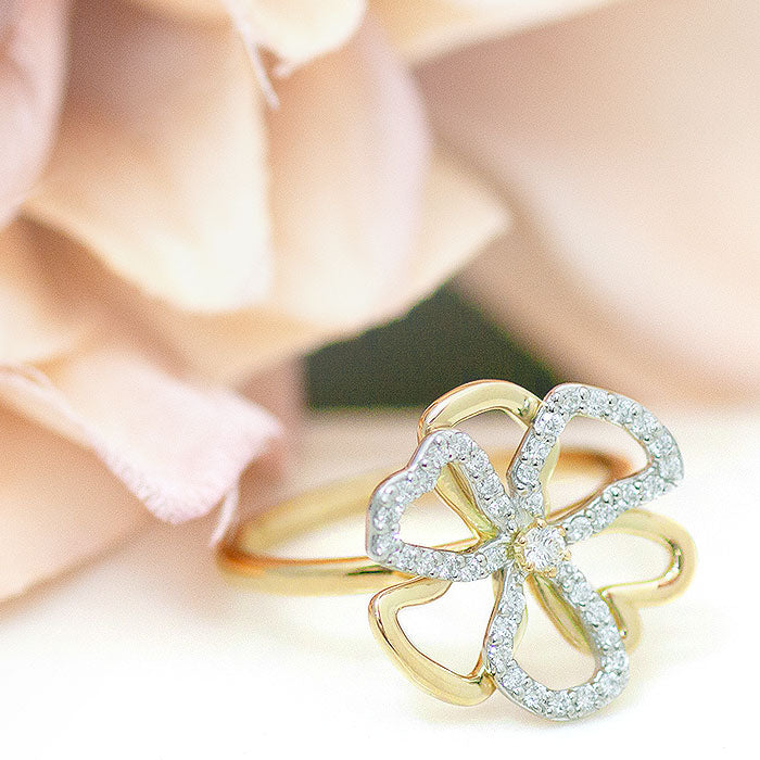 【Natural】K18 PT ダイヤモンドリング Fiore 0.22ct