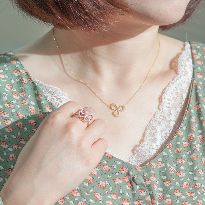 【Natural】K18 PT ダイヤモンドリング Fiore 0.22ct