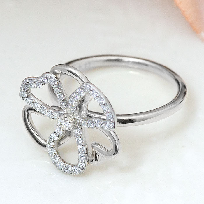 【Natural】K18 PT ダイヤモンドリング Fiore 0.22ct