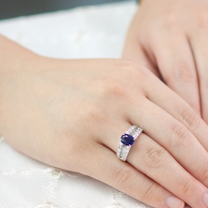 【LIMITED】【Natural】PT900 ブルーサファイア リング 1.28ct