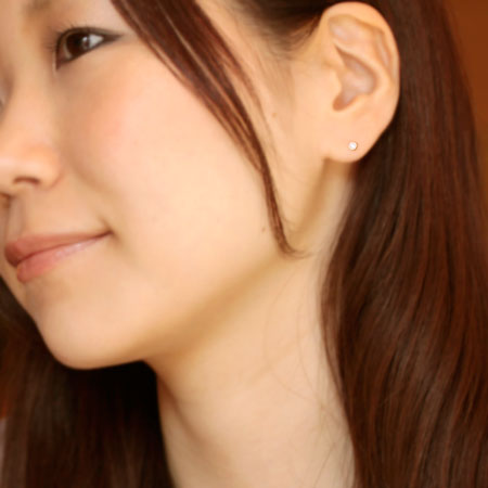 【Natural】K18 Pelle ペレ 一粒ダイヤモンド スタッドピアス 0.1ct