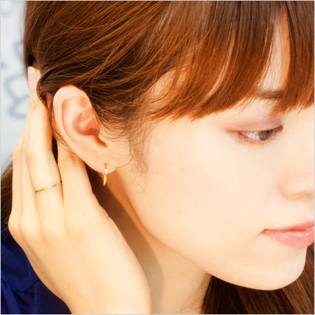 K18 Couper クーペ デザインフープピアス 15mm Spiral スパイラル