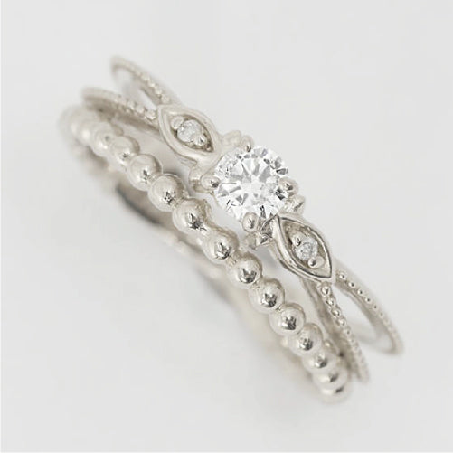【Natural】K18 ピンキーリング アデル 0.11ct