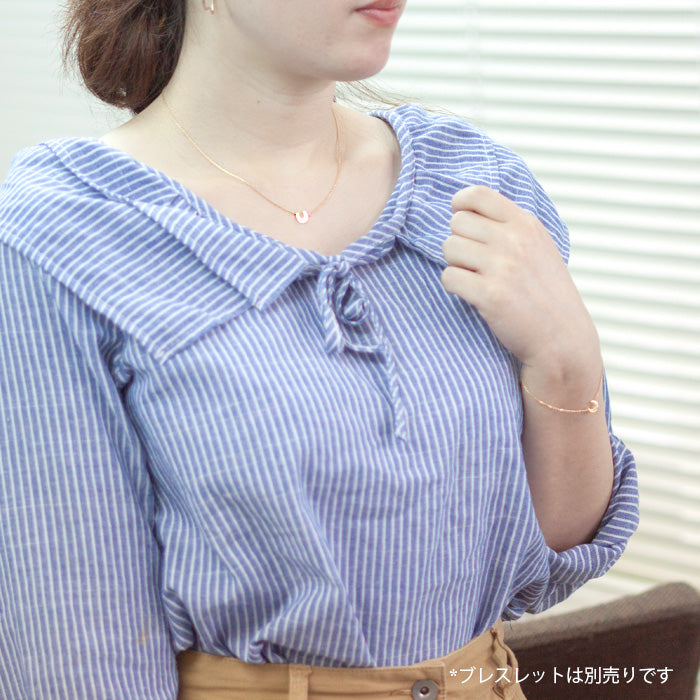 K10 オーダー イニシャルクレッセントネックレス