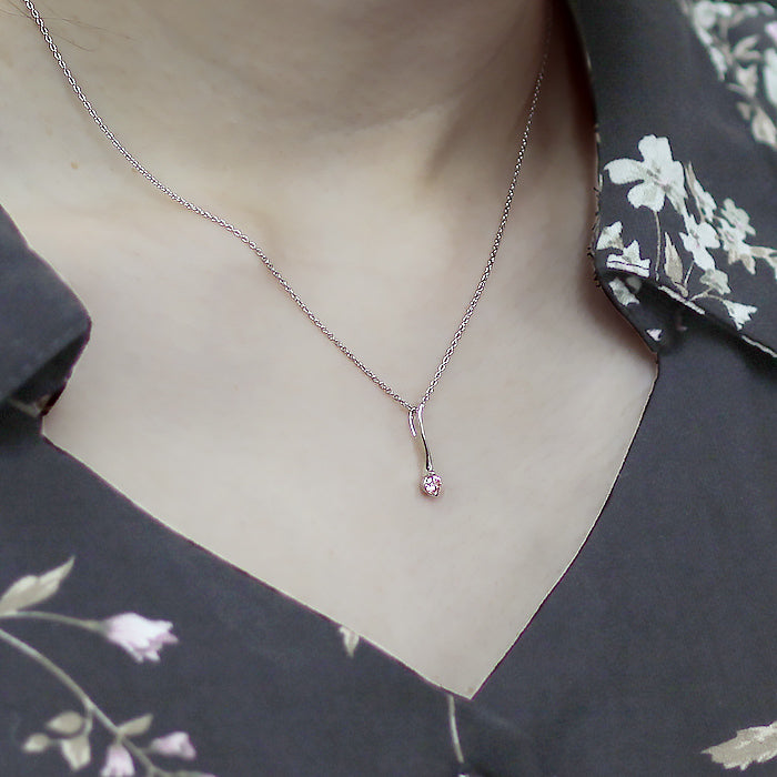 【ALTRO】プラチナ ラボグロウンダイヤ ピンクダイヤ 0.2ct 一粒 ダイヤ ネックレス