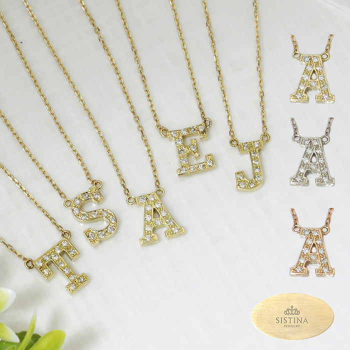 K18 ダイヤモンド イニシャル ネックレス – SISTINA JEWELRY