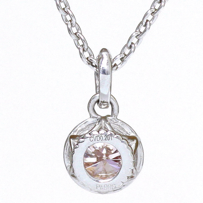 【ALTRO】プラチナ ラボグロウンダイヤ ピンクダイヤ 0.2ct 一粒 ダイヤ ネックレス
