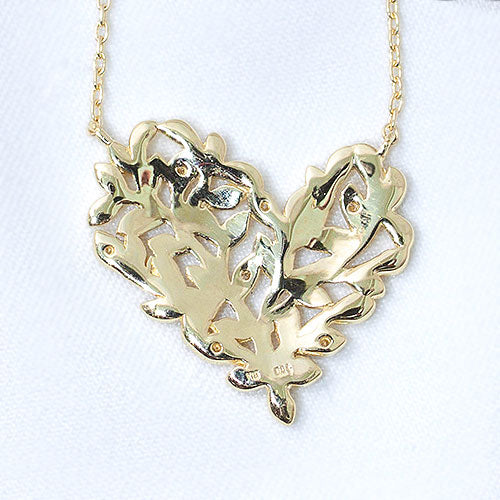 【Natural】LiLiNa K10 ハートリーフネックレス