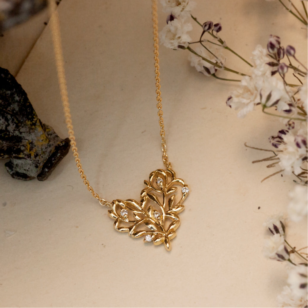 LiLiNa ミニハートリーフネックレス K18 K10 lilina011 – SISTINA JEWELRY