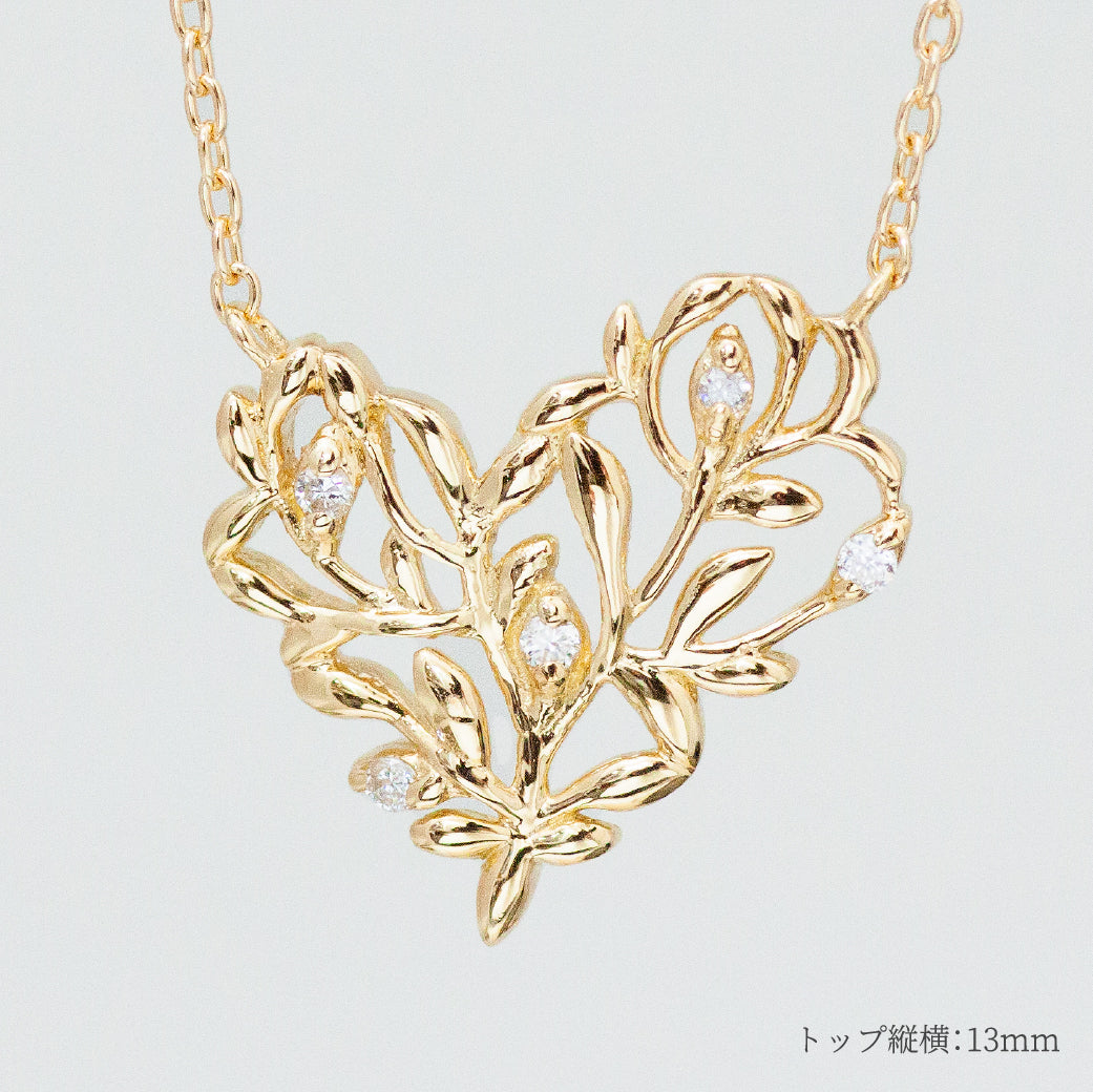 【Natural】LiLiNa K10 ミニ ハートリーフ ネックレス