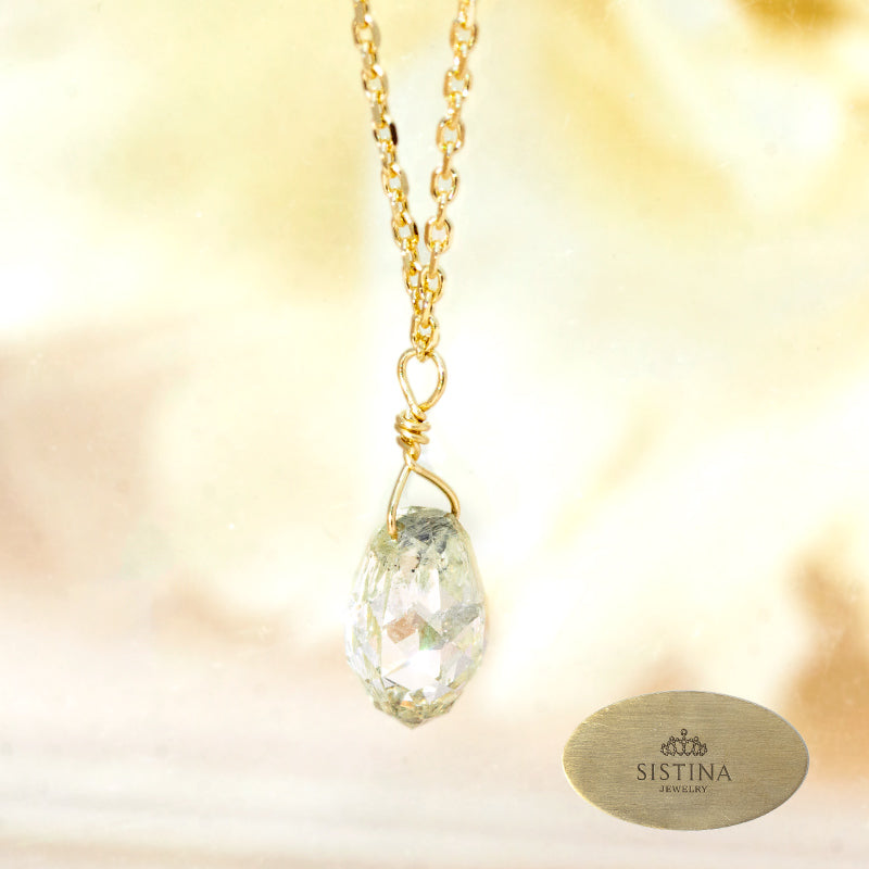 限定1点】 K18YG ブリオレットカット ダイヤネックレス 1.53ct