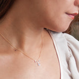 【ALTRO】Lior リオール K18 レーザーホール シャンデリア ネックレス 0.5ct ペアシェイプ バゲット ドロップデザイン GOD031NC