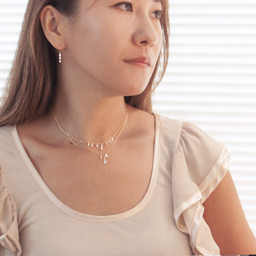 【ALTRO】Lior K18 ラボグロウンダイヤ 計0.5ct  レーザーホール ファンシーカット シャンデリア ネックレス
