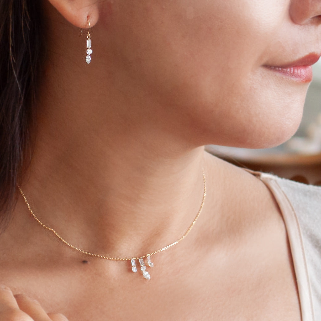 【ALTRO】Lior K18 ラボグロウンダイヤ 計0.56ct シャンデリア フック ピアス