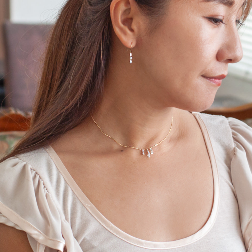 【ALTRO】Lior K18 ラボグロウンダイヤ 計0.56ct シャンデリア フック ピアス