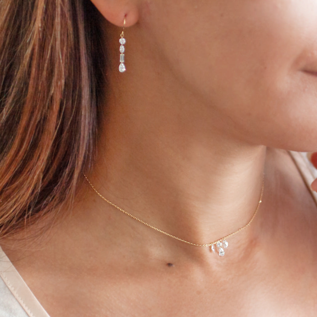 【ALTRO】Lior K18 ラボグロウンダイヤ レーザーホール ファンシーカット シャンデリア ネックレス 0.5ct