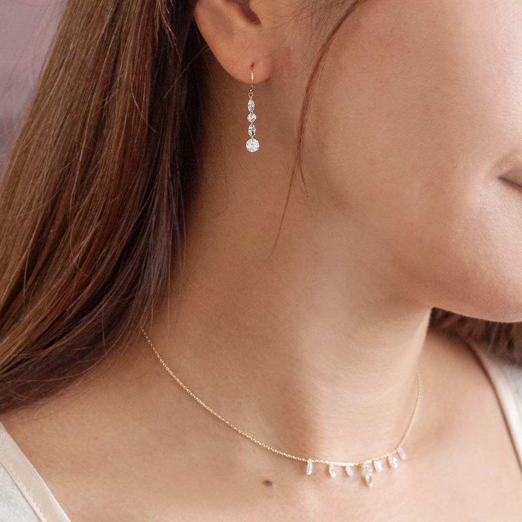 【ALTRO】Lior K18 ラボグロウンダイヤ 計1.2ct シャンデリア フック ピアス