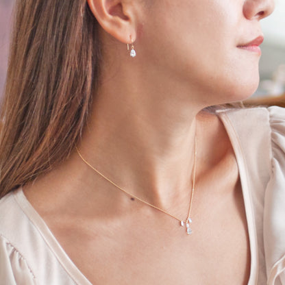 【ALTRO】Lior K18 ラボグロウンダイヤ 計0.5ct  レーザーホール ファンシーカット シャンデリア ネックレス