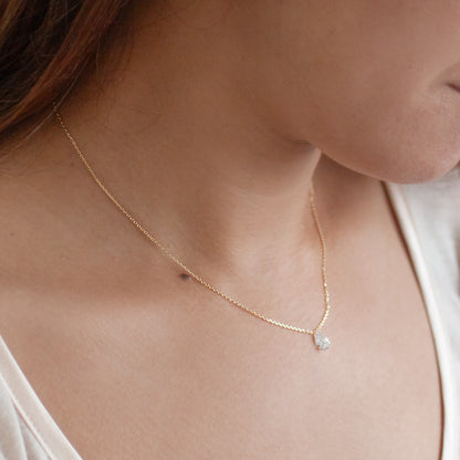 【ALTRO】Lior K18 ラボグロウンダイヤ レーザーホール ペアシェイプ 1.0ct  一粒 ネックレス　