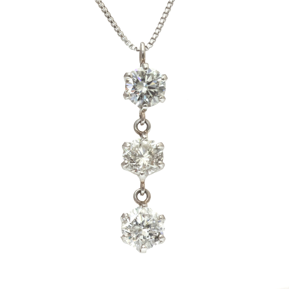 【LIMITED】【Natural】PT 天然ダイヤモンド ネックレス TOTAL 1.0ct