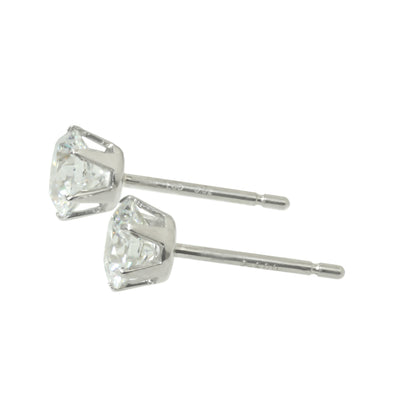 【ALTRO】K18 プラチナ ラボグロウンダイヤ  計1.0ct 6本爪 一粒 ダイヤ スタッドピアス　