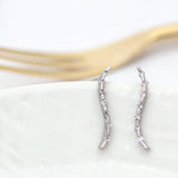 天然ダイヤモンド K18WG ウェーブピアス 0.40ct　CKT-PE014　