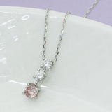 CKT-PH004 天然ダイヤモンド PT900 コーティングピンクダイヤモンド ネックレス 0.3ct