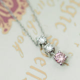 CKT-PH004 天然ダイヤモンド PT900 コーティングピンクダイヤモンド ネックレス 0.3ct