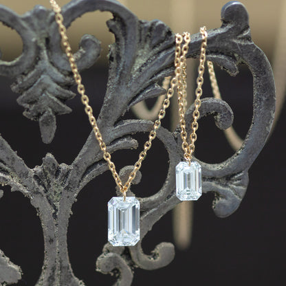 【ALTRO】Lior K18 ラボグロウンダイヤ レーザーホール エメラルドカット 1.0ct 一粒 ネックレス