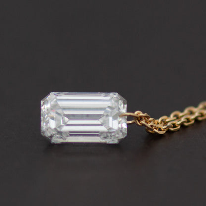 【ALTRO】Lior K18 ラボグロウンダイヤ レーザーホール エメラルドカット 1.0ct 一粒 ネックレス