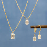 【ALTRO】Lior リオール K18 レーザーホール エメラルドカット 1.0ct ネックレス　GOD028NC