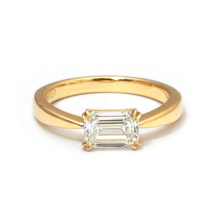 【ALTRO】Lior K18YG  ラボグロウンダイヤ  1.0ct エメラルドカット ダイヤ ソリティアリング