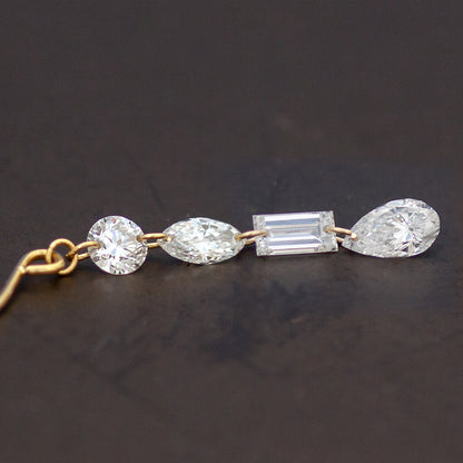 【ALTRO】Lior K18 ラボグロウンダイヤ 計0.8ct シャンデリア フック ピアス